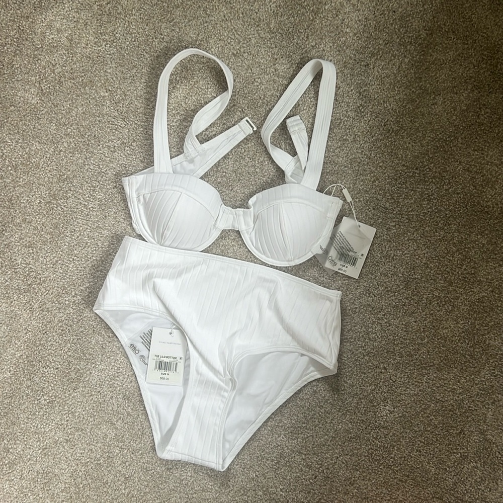 The Lilo Ribbed Bikini - White Medium